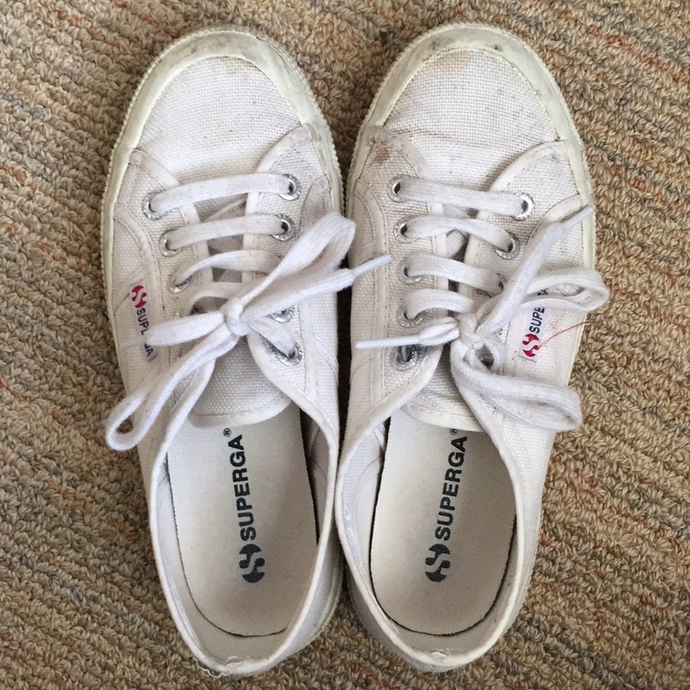 Perfectly worn Superga shoes